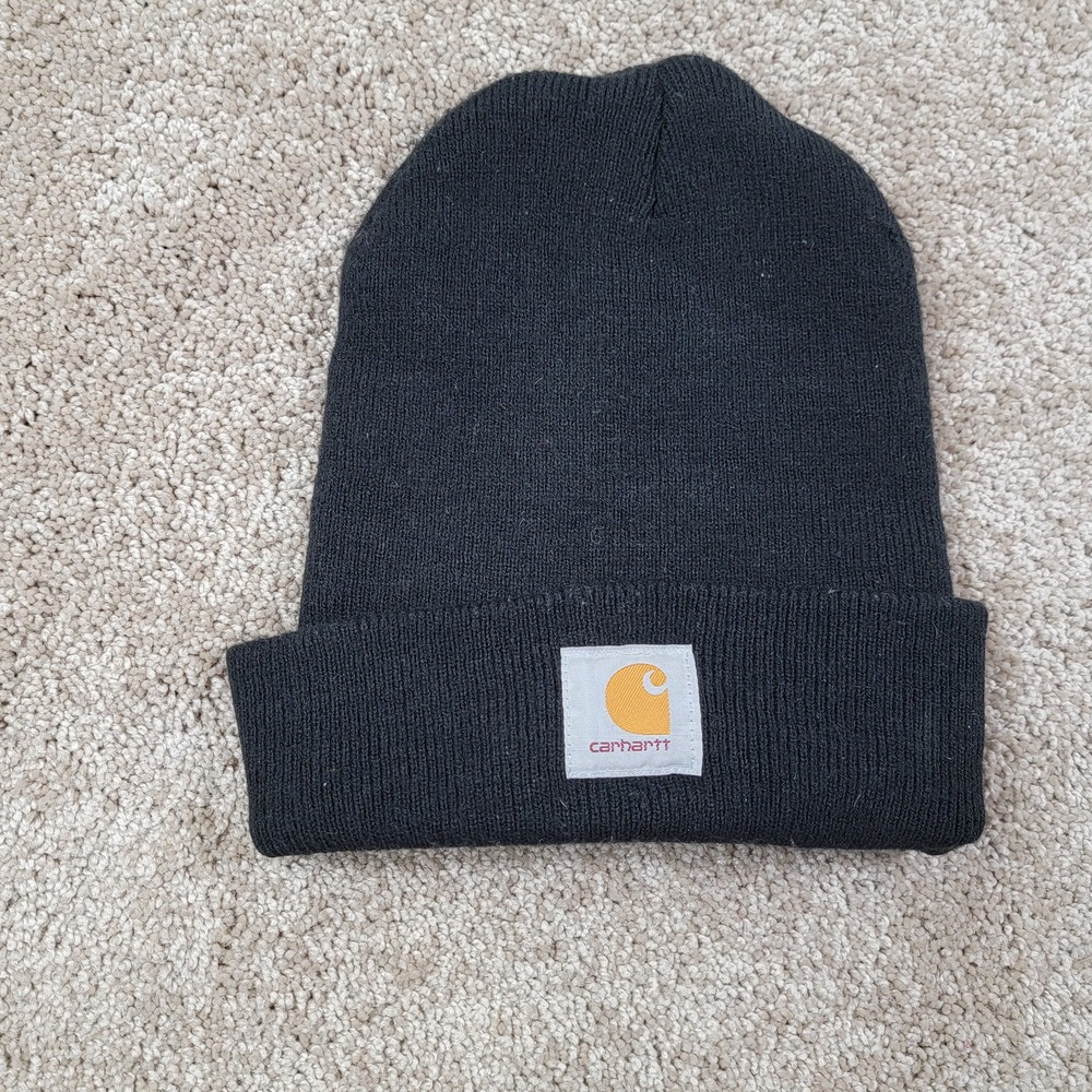 Carhartt Black Acrylic Watch Beanie Hat Men One Size Fits All